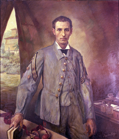Santiago Ramón Cajal, capitán médico en Cuba, retratado por Izquierdo Vives en 1874. (Museo del Ejército de España).