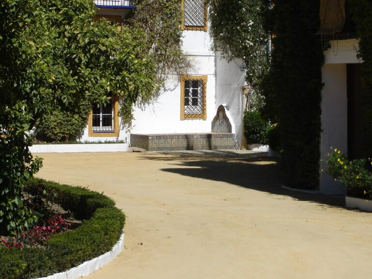 El rincón de la alberca en un patio del Palacio de las Dueñas, en una de cuyas viviendas nació, en 1875, Antonio Machado.