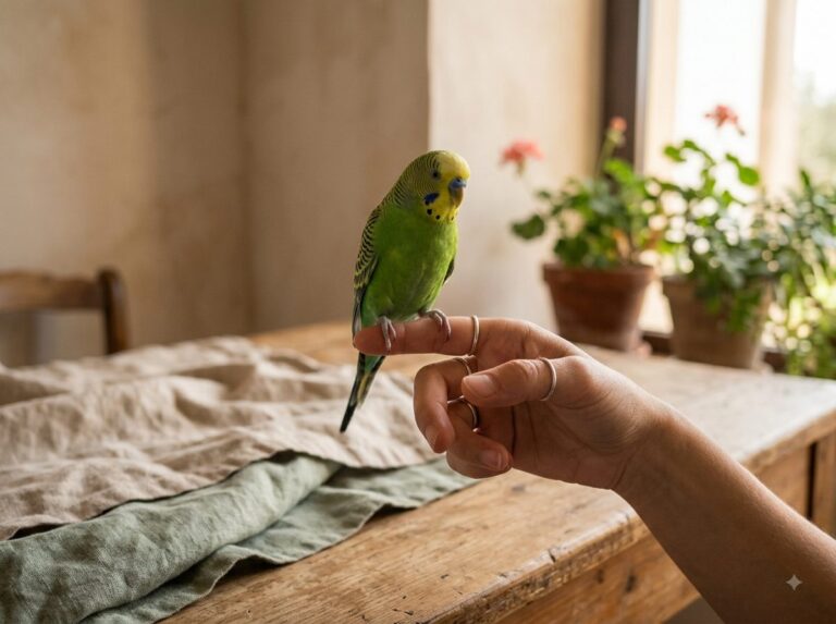 Kiwi posado en una mano
