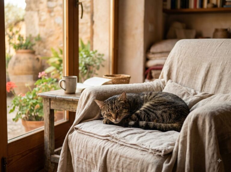Nala dormida en el sillón
