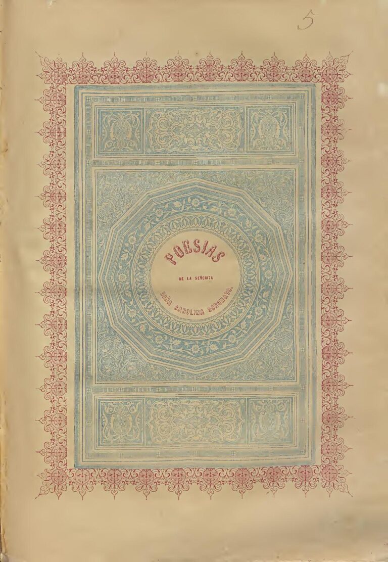 Portada de Poesías, primer libro de Carolina Coronado, 1843