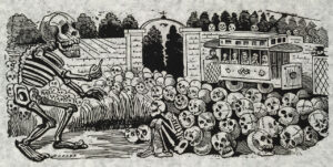 «Gran calavera eléctrica», grabado de José Guadalupe Posada