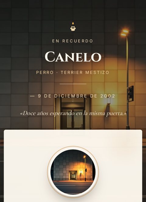 Memorial de Canelo, el perro de Cádiz