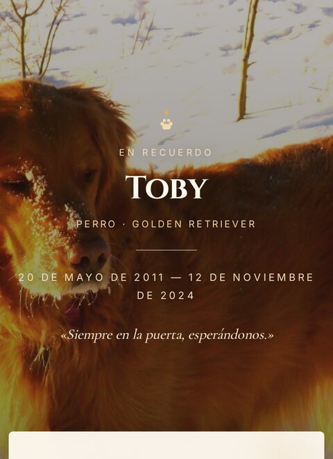 Memorial de Toby, un perro