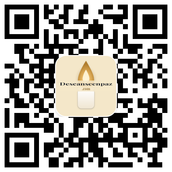 Código QR de ejemplo que lleva a descanseenpaz.com